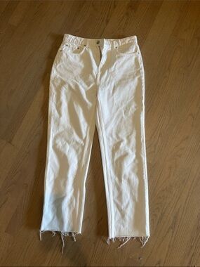 From Future White Straight-Leg Jeans with Raw Hem